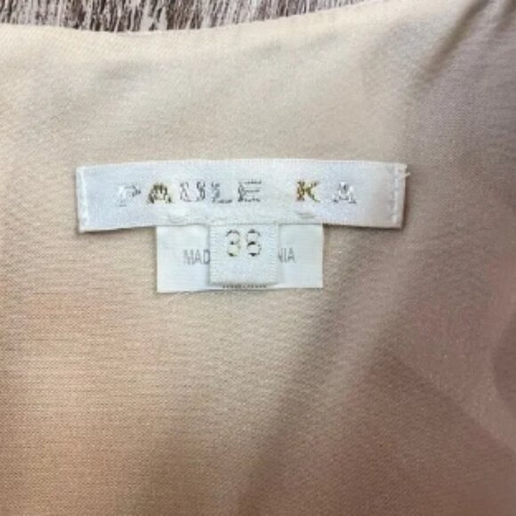 Paula Ka Tweed Robe Tan Fitted Dress - Picture 7 of 7